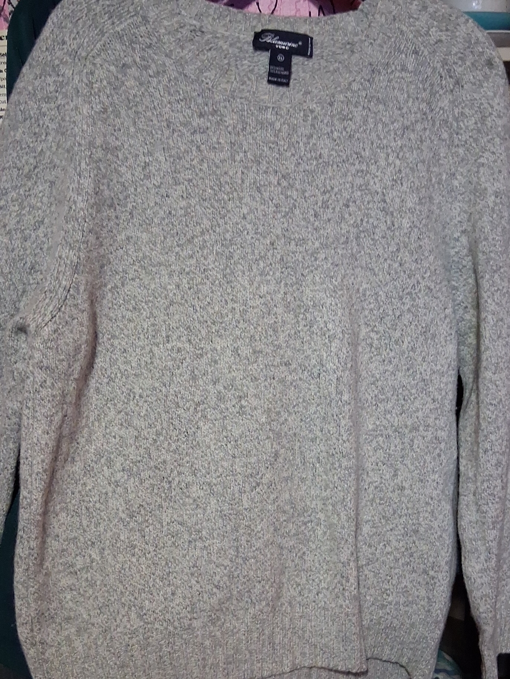 Blumarine Light Gray Xl Crewneck Wool Sweater